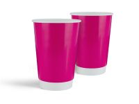 Paper white cup double-layer "Pink" 340 ml